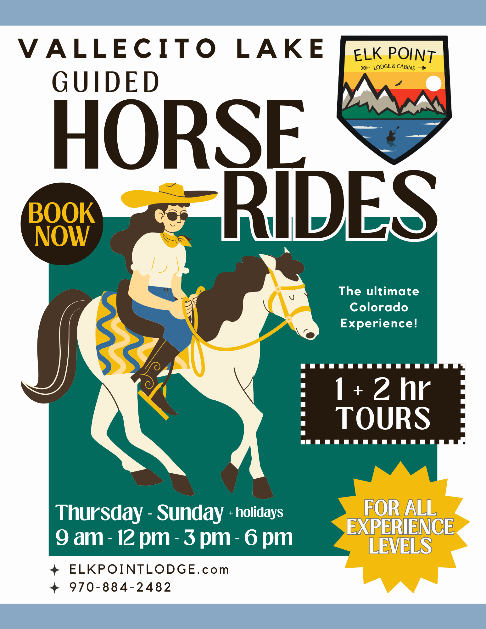 Flyer for horseback rides